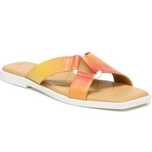 New Franco Sarto Molana Snakeskin Embossed Slide Sandal in Multi Ombre